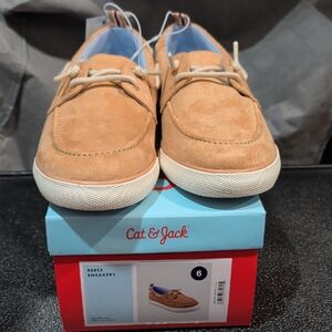 Boys Reece Sneakers Beige Boatshoes Size 6 NWT